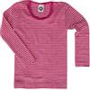 Cosilana, Maglietta Intima per Bambini a Maniche Lunghe, 70% Lana (kbT), 30% Seta, Pep-Pink a Righe 130, 92