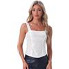 Allegra K Donna Canottiere con Paillettes, Top Senza Maniche con Corsetto E Canotta Glitterata Scintillante Nero S