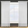 Eurofirany Design91 - Tende con fettuccia arricciata e glitter, moderne, per camera da letto, cameretta dei bambini, soggiorno, bianco, 135 x 270 cm