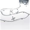 Deko AS GmbH Il Dolore Band con Croce - Grigio/Argento - 20 mm di Larghezza su Rotolo 10 m - 98017 080 R 20