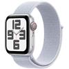 Apple Watch SE (2ª gen.) GPS + Cellular 40 mm Smartwatch con cassa in alluminio Argento e cinturino Sport Loop Nuvola azzurra. Tracker per fitness e sonno, Rilevamento incidenti, Carbon Neutral