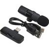 Yctze Microfono Lavalier Wireless Microfono con Clip Riduzione Intelligente del Rumore Forte Microfono con Clip Anti-interferenza per Registrazione, Streaming Live, YouTube, Facebook,