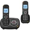 Alcatel XL595 B Voice Duo, telefono senza fili segreteria telefonica con 2 combinatori, grande schermo, audio-boost, funzione blocco chiamate