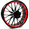 Finest Folia Set completo di 18 adesivi per cerchioni per moto, auto, design completo per cerchi da 15, 16, 17, 18, 19 MR020 (04 Rosso Neon)