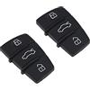 EMSea 2 x auto Smart Remote Key Rubber Pad Case Shell Cover 3 tasti chiave Protector compatibile con Audi A1 A3 A4 A5 A6 A8 S3 S4 Q5 Q7 TT Q3 Accessori interni del veicolo nero