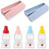 HDGSAFD 2 contenitori da viaggio, 4 mini bottiglie per spezie, stoviglie portatili, contenitore per stoviglie, scaffale da viaggio