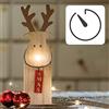 Hellum Renna a LED in legno con naso luminoso, altezza circa 25,3 cm, 1 LED, luce bianca calda, funzionamento a batteria (2 batterie AAA, non incluse), interno IP20, decorazione invernale,