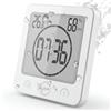 VORRINC Orologio Digitale LCD per Doccia, Orologio da Bagno Impermeabile con ventosa, igrometro, termometro, Orologio da Parete Orologio da Cucina Timer da Cucina (Bianco)