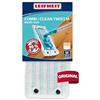 Leifheit Clean Twist M micro duo Panno mop in microfibra, Ricambio panno lavapavimenti con setole speciali, Mop ricambio ideale per pavimenti lisci