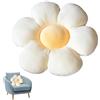 Norhogo Simpatico cuscino da pavimento con fiori, 40 cm, bianco e giallo | Motivo floreale, Decorazione floreale in peluche, comodo cuscino per la decorazione della casa, regali