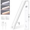Clekeplye Luci del gabinetto, LED 3 colori sotto il controsoffitto luce senza fili sensore di movimento, lampade da armadio Dimmerabile magnetico Ricaricabile per la cucina, armadio, scala 12-inch/1 Pack