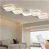 Aozhate Plafoniera LED Soffitto Dimmerabile con Telecomando Lampada Plafoniere Bianca 45W, Lampada da Soffitto per camera da letto Lampada Rettangolare 92cm, Design Moderno, Sala da Pranzo, Corridoio, Cucina