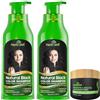 Herbishh Combo Pack-2pcs Herbishh Hair Color Shampoo for Gray Hair+ 1pc Argan Intense Hair Mask - Colors Hair in Minutes - Long-lasting color- 500 Ml -Stimulates Dry Frizzy Hair (Black)