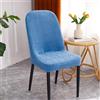 Odot Coprisedie con Schienale Curvo, Coprisedia Elasticizzati 2/4/6/8 Pezzi, Vello Shaker Copri Sedia da Cucina, Lavabili Copri Sedia per Hotel, Ristorante (Reticolo Blu Lago,4 piezas)