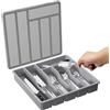 Generic Portaposate con coperchio - Organizer per posate con coperchio, vassoio organizer per posate | Contenitore Utensili con 6 Scomparti, Portaposate e Portaposate con Coperchio, Portaposate da Cucina