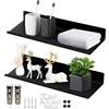 Mafagwre Mensola sospesa da parete, set da 2 scaffali da parete in metallo nero, 30 cm, moderna decorazione per la casa, ideale per camera da letto, bagno, cucina