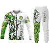 hiegi Tuta da uomo leone lupo 3D stampata con cappuccio pantaloni tuta uomo autunno tempo libero tuta da jogging animali tuta tuta da jogging, FWolf -7, XL