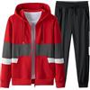 RUMAOZIA Tuta da ginnastica da uomo, comoda tracksuit per sport, 2 pezzi, tuta da jogging, set 2024, felpa in cotone con pantaloni da uomo, tuta sportiva basic per il tempo libero con chiusura lampo,