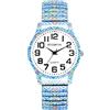 OIDEA Orologi unisex elastici Boemia: blu modello orologio da polso analogico al quarzo con grande quadrante digitale trasparente orologio regalo per uomo donna, cinghia