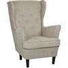 Totò Piccinni Poltrona LILIBET classica comoda con braccioli e schienale alto per un massimo Relax (Poltrona, Beige)