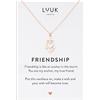 LUUK LIFESTYLE Collana ciondolo Ancora Cuore (50cm c.) in Acciaio Inossidabile e dedica FRIENDSHIP, d'amicizia Regali per Lei, Donna, Moglie, Madre, Impermeabile, Gioiello Moda, Oro rosa