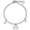 ZUKY Bracciale Cane Cristalli Ciondolo con Cuore Rosato e Stella Idea Regalo Donna Ragazza Regolabile