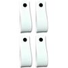 Brute Strength - Maniglie in pelle per mobili - Bianco - 4 pezzi - 16,5 x 2,5 cm - Maniglia per mobili, maniglia per porte per cucina, bagno, armadi, comò, legno
