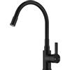 FORIOUS Flessibile Rubinetto Lavello Cucina Nero, Miscelatore Cucina Acciaio Inox Miscelatore Monocomando Rotabile a 360°