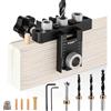 GQGP 3 in 1 Dima per Tasselli Legno, Set Maschere Per Fori Tascabili con 8/10 / 15mm Drill Bit Per Spinatura Legno Guida di Foratura per Angolo Posizionatore Localizzatore