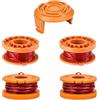 JAMSSOW 4 Bobine Tagliaerba Compatibili con Worx WA0010 WA0004,Filo Tagliabordi Bobine Adatto per Worx WG151 WG154 WG155 WG160 WG163 WG175 WG180,Lunghezza 3,04m,Ø1,65mm(4 Bobine + 1 Tappo)