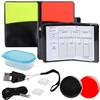 Jinsion Set di Carte da Arbitro, Cartellini Arbitro Calcio, Set Arbitro di Calcio, Cartellini Arbitro Calcio Set con PVC Carta Giallo-Rossa, Cordino per Fischietto, Cordino Corto per Gioco Calcio Scuola Sport