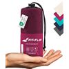 Fit-Flip Sacco Lenzuolo da Viaggio - 100% Cotone - Sacco a pelo da 325 g con scomparto per cuscino - Sacco Letto singolo ultraleggero e compatto - Sacco a Pelo leggero Estivo (Colore: Fucsia)