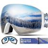 OutdoorMaster 210° Ampio-Angolo Unisex Maschera da Sci da Donna & Uomo con Lenti Magnetiche Intercambiabili, 100% Protezione UV400/Anti-Fog Occhiali da Snowboard Sci per Portatori di Occhiali