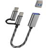 Kefiany Adattatore USB C Micro USB a OTG 3.0 Femmina per Apple iPhone iPad compatibile per Samsung MacBook Android Type C Maschio Convertitore Dati Adattatore Tablet Prolunga Cavetto Chiavetta Adapter mc-otg