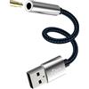 Kefiany Adattatore Jack USB per Audio Esterna PC PS5 Cavo Aux Cuffie a 3.5mm Cuffia Convertitore 3.5mm Microfono Auto da per iPhone Laptop compatibile per Samsung NSBZHJ-3.5