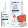 Evolsin - Shampoo pidocchi con pettine pidocchi e lendini per adulti e