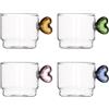 Brandani set 4 tazzine cuore vetro impilabili cod.51013
