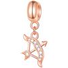 GLOWDAS Sagittario Zodiac Sign Charms si adatta Pandora Bracciale DIY - Rose Gold 925 Collana in Argento Sterling Pendente, 12 Oroscopo Dangle CZ Perline di Compleanno, Regali per la Madrina/Nonna