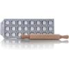 RISOLI' | RAVIOLCASA, Stampo per Ravioli per Realizzare 24 Ravioli, in Alluminio Pressofuso Riciclato, Incluso Mattarello in Legno, Made in Italy
