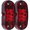 Fydun Indicatori di Direzione Laterali, 10-30V 2 LED Indicatore Luminoso Lampada di Ingombro Laterale Segnale Luminoso di Avvertimento Per Auto Camion Rimorchi Camper(B (rosso))