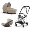 Cybex Platinum - Cybex Trio Mios 3.0 Cozy Beige Telaio Chrome Black con Cloud T plus