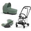 Cybex Platinum - Cybex Trio Mios 3.0 Leaf Green Telaio Chrome Black con Cloud T plus
