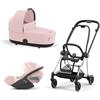 Cybex Platinum - Cybex Trio Mios 3.0 Peach Pink Telaio Chrome Black con Cloud T plus