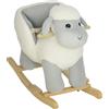 AIYAPLAY Cavallo a Dondolo per Bambini 1-3 Anni a Forma di Pecorella con Suoni e Rivestimento Morbido, Grigio