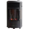 QLIMA Stufa a Gas con Bombola GPL Portatile Potenza 3,4 kW effetto Fiamma colore Nero - GH8034