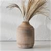 SIDUCAL Vaso rustico in ceramica, stile bohémien, con finitura smaltata di sabbia, vaso da fiori decorativo in ceramica per decorazione domestica, tavolo, soggiorno, mensola, caminetto, 17,8 cm, beige