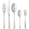 Sambonet Dream 52515-N1 Set di Posate da Tavola Monoblocco in Acciaio Inox 18/10, per 6 persone, 30 pezzi: 6 forchette, 6 coltelli, 6 cucchiai, 6 cucchiaini tè, 6 forchette dolce