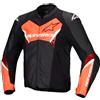 Alpinestars Giubbotto Moto Pelle Alpinestars FASTER V3 Nero Rosso Fluo