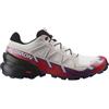 SALOMON SPEEDCROSS 6 SCARPA RUNNING TRAIL DONNA - WHITE/SPARKLING GRAPE/FIERY RED