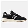 NEW BALANCE SCARPE DONNA 997H SNEAKERS TEMPO LIBERO COLORE NERO CON DETTAGLI ZEBRA